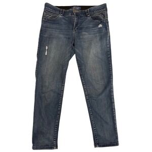 Democracy Absolution Ankle Jeans Distressed Denim Stretch Blue Size‎ 12